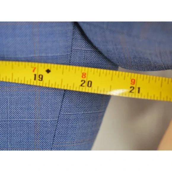 Bonobos Blazer Mens 40R Blue Plaid Wool Slim Fit Two Button Sport Coat Jacket - Picture 4 of 12